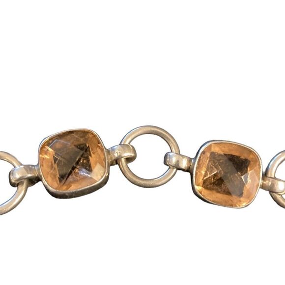 Sterling Silver and Champagne Amethyst Bracelet Toggle Clasp - Picture 1 of 4